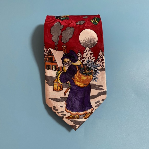 Enigma Accessories Enigma Hand Made Christmas Tie Red With